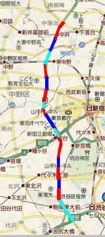 このコースを通勤で往復します。
帰宅(下→上)の場合
赤ライン -上り坂
水色ライン -平坦
青ライン -下り坂
になります。
合計約80mを上ることになるらしい。