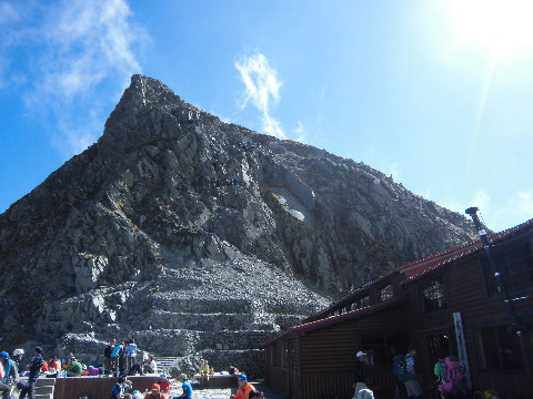 明朝登る奥穂高岳への取り付き