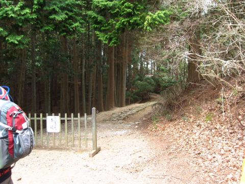 淳和天皇陵に向かう参道。宮内庁管轄なので、石畳がきれい。