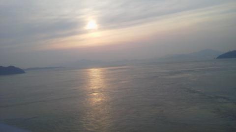 最後の橋から見た夕陽。幸せ～