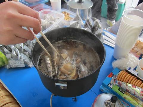 今日の目玉の一つ。いわしのショウガ煮♪山男料理！おいしかった～。