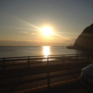 逗子海岸の夕陽