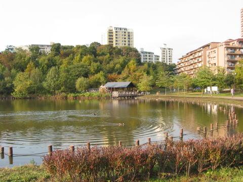 緑道沿いにある5つの公園のひとつ徳生公園