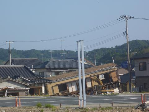 散歩津波の海岸線