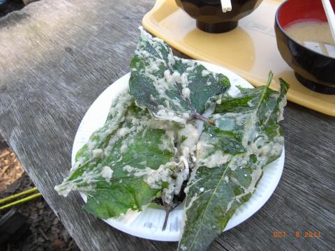 近場で採取しているという野草の天ぷら300円。うーんこれはいい商売だなー。仕入れはタダだし。