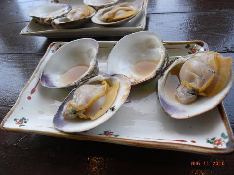 江ノ島のふもとで食したアサリ。小さめのアワビほどの大きさ。でっかい。