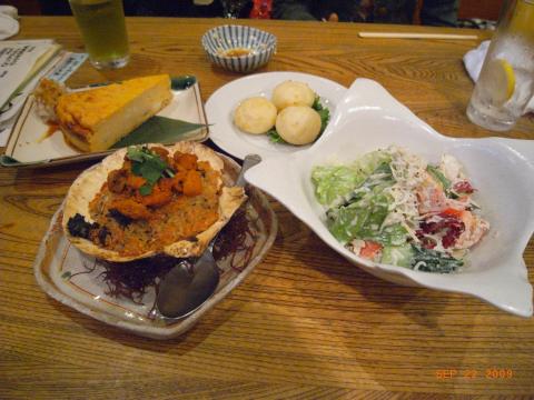 玉子焼き、うに飯その他、最高だ!