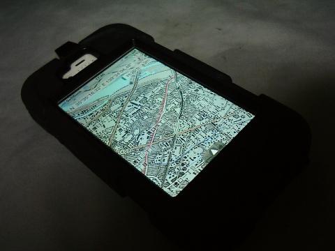 今日実際に使用してみました。歩いた軌跡は赤い線で現れます。