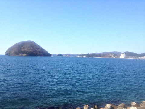 下北半島が遠くに見える。