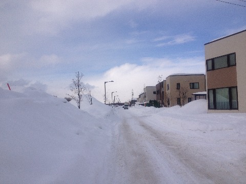 除排雪前の道