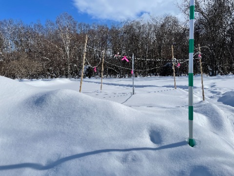 自然ふれあい交流館の積雪計は1m10cm。