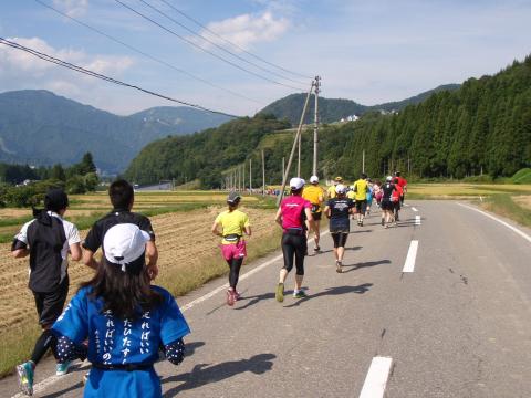 8キロ地点。景色最高、一番気持ちよく飛ばせた下り坂。これがずっと続けば記録も最高になるはずだけれど、そんなわけにはいきません。
