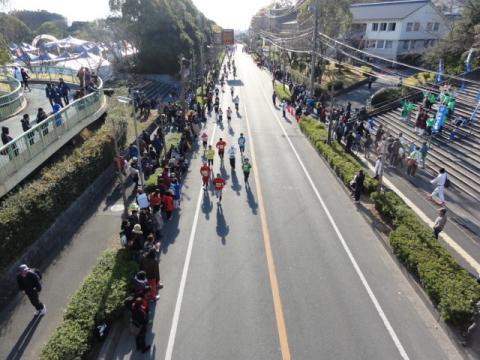 ゴール直前の歩道橋から
がんばれ～