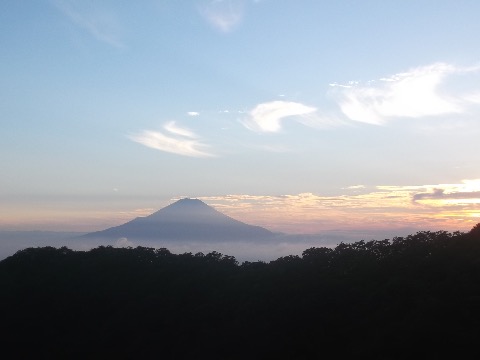 夕映えの富士