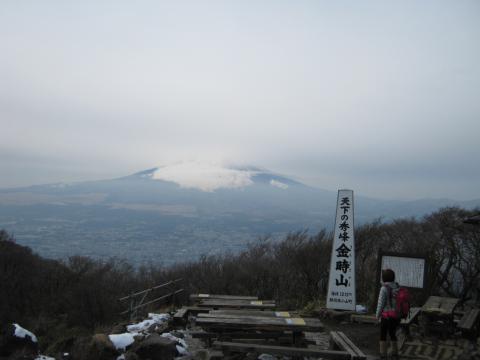 金時山、山頂、富士の裾野が広～い！
