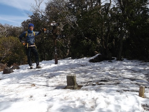 伊豆トレイルの最高地点標高１０３５m猫越岳　今日はぽかぽか陽気