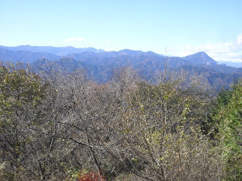 右の山は武甲山