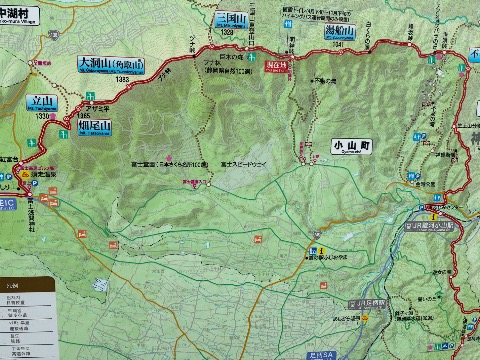 富士箱根トレイルの案内図
