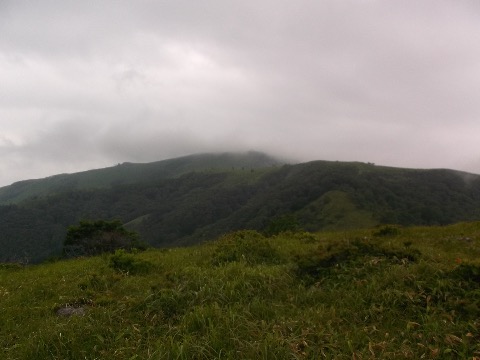 最後の殿城山への急登を経て７４キロ地点の霧ヶ峰の稜線に飛び出す。