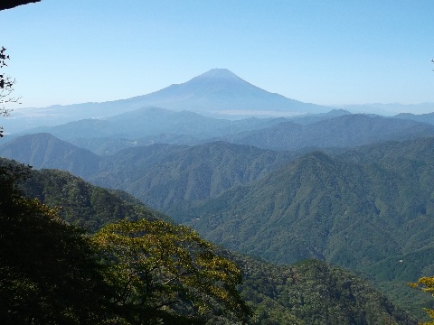檜洞丸山頂付近から富士