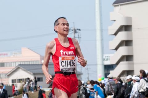 ゴール直前の必死の走り
